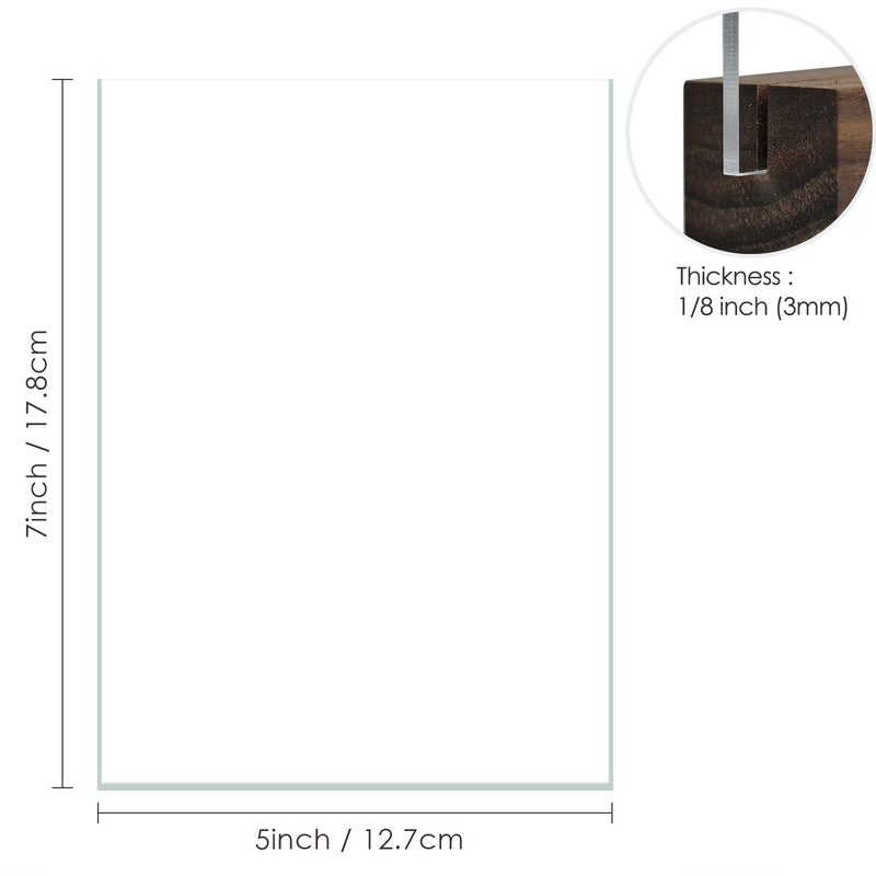 JINMURY 10 Pack Clear Blank Acrylic Sign for Table Numbers, 5x7 Inch Clear Acrylic Sheet Sign Blank 1/8 inch Thick, Use for DIY Table Signs for Wedding Party Events, Wood Stand NOT Included - Image 2